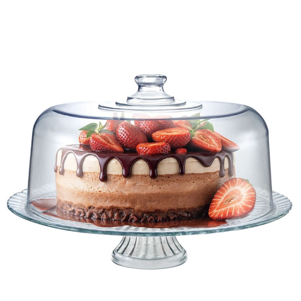 Boleira Viena Vidro com Pé e Tampa Acrílica Gourmet Ruvulo em Oferta na Shopee