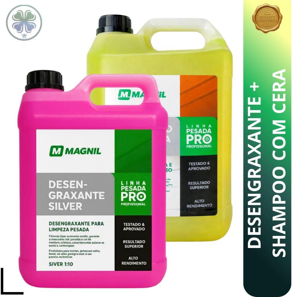Kit Lava rápido - 1 Shampoo Com Cera 1/60 Neutro + 1 Desengraxante Solupan Concentrado 1/10