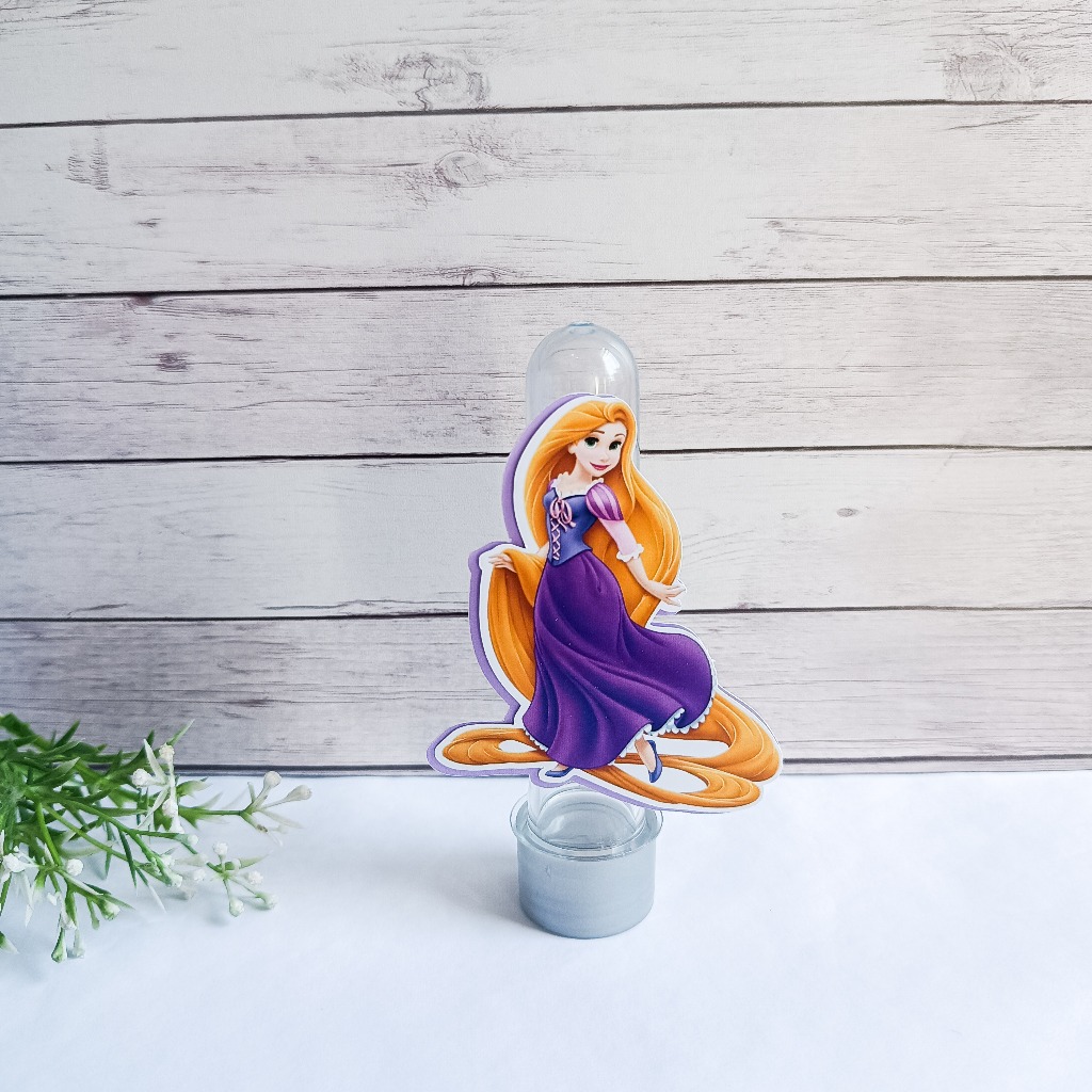 Aplique para Tubete PRINCESAS RAPUNZEL 2 camadas - Mimo Lembrancinha Personalizada Festa Menina Princesa Enrolados