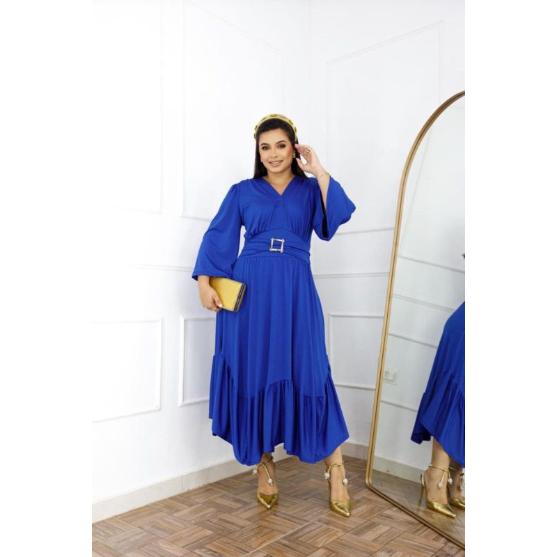 Vestido Malha Assimétrico Moda Evangélica Feminina Elegante Confortável