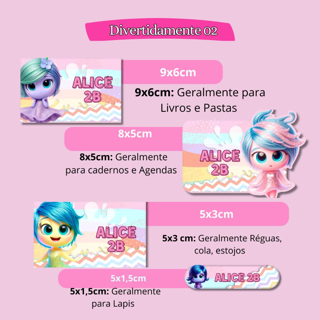 ETIQUETA ADESIVO ESCOLAR DIVERTIDAMENTE BABY PERSONALIZAMOS VARIOS TEMAS