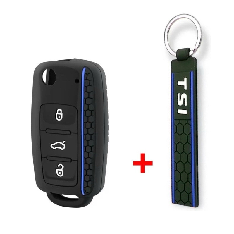 Capa De Chave + Chaveiro TSI Volkswagen GOL JETTA POLO GOLF FOX FUSCA TSI AMAROK UP ente outros.