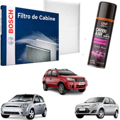 Filtro Ar Condicionado Cabine ECOSPORT e FIESTA 1.0 1.6 MOTOR ZETEC 2003 a 2013 + Spray Higienizador