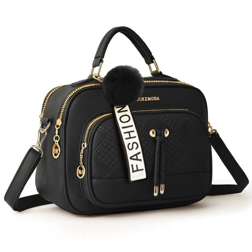 Bolsa Feminina Com Chaveiro De Pompom Tira Colo Faixa de Mão De Couro Tranversal ZQ002# em Oferta na Shopee