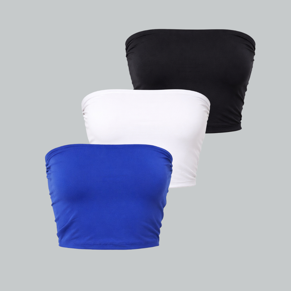 Kit 3 Cropped tube  Top Tomara que Caia feminino 015