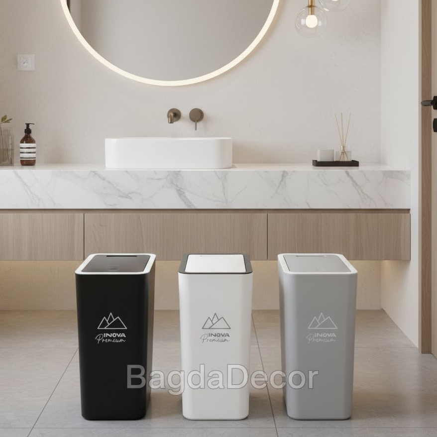 ✅ Lixeira 15L com Tampa CLICK 🔝 Ideal para Banheiro, Quarto ou Escritório | Envio Rápido em Oferta na Shopee