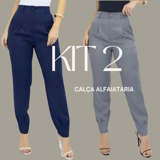 Calça alfaiataria chic, kit 2 feminino, roupa social, estilo minimalista, calça confortável, tendência 2026, elegância