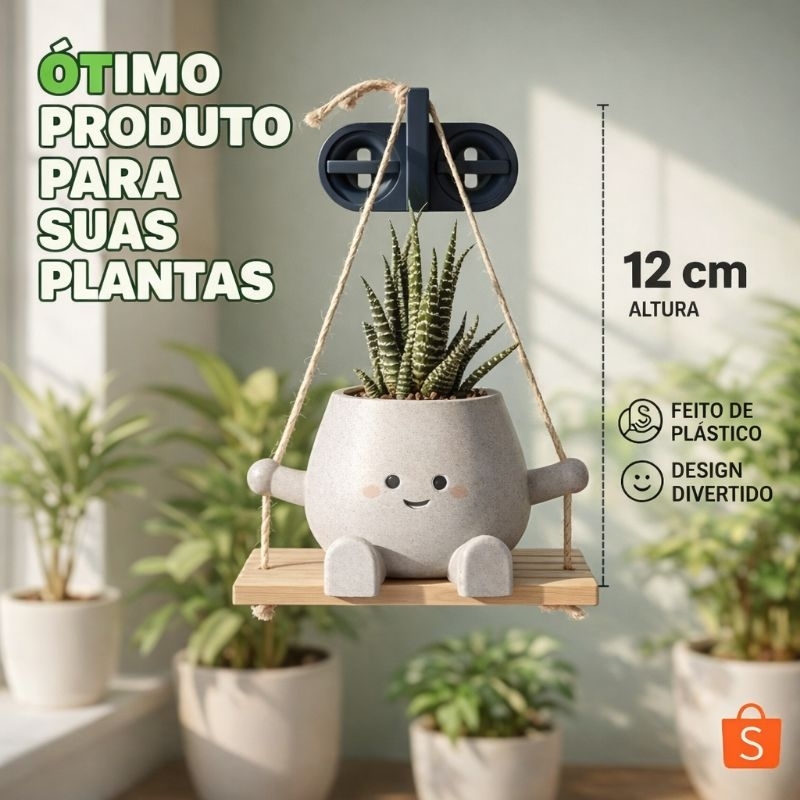 Vaso Decorativo Balanço para Plantas e Suculentas - Casa e Decoração > Jardinagem > Decorações de Jardim