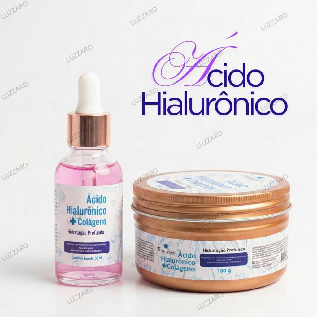Kit Skincare Ácido Hialurônico + Colágeno – Combate Ressecamento e Linhas Finas