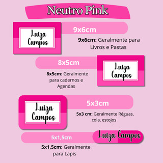 ETIQUETA ADESIVO ESCOLAR NEUTRO PINK PERSONALIZAMOS VARIOS TEMAS