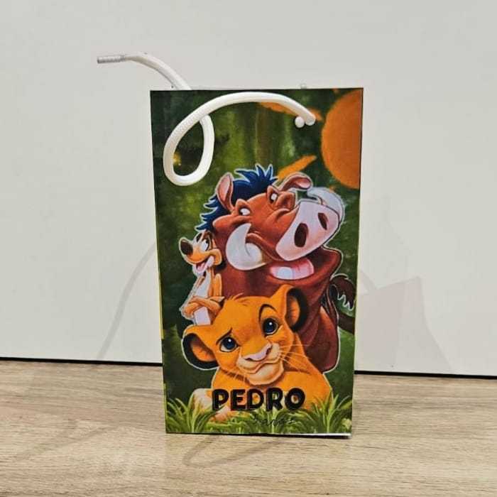 Sacolinha Surpresa Personalizada Lembrancinha Rei Leão, Lembrancinha Infantil Rei Leão, PEGUE E MONTE