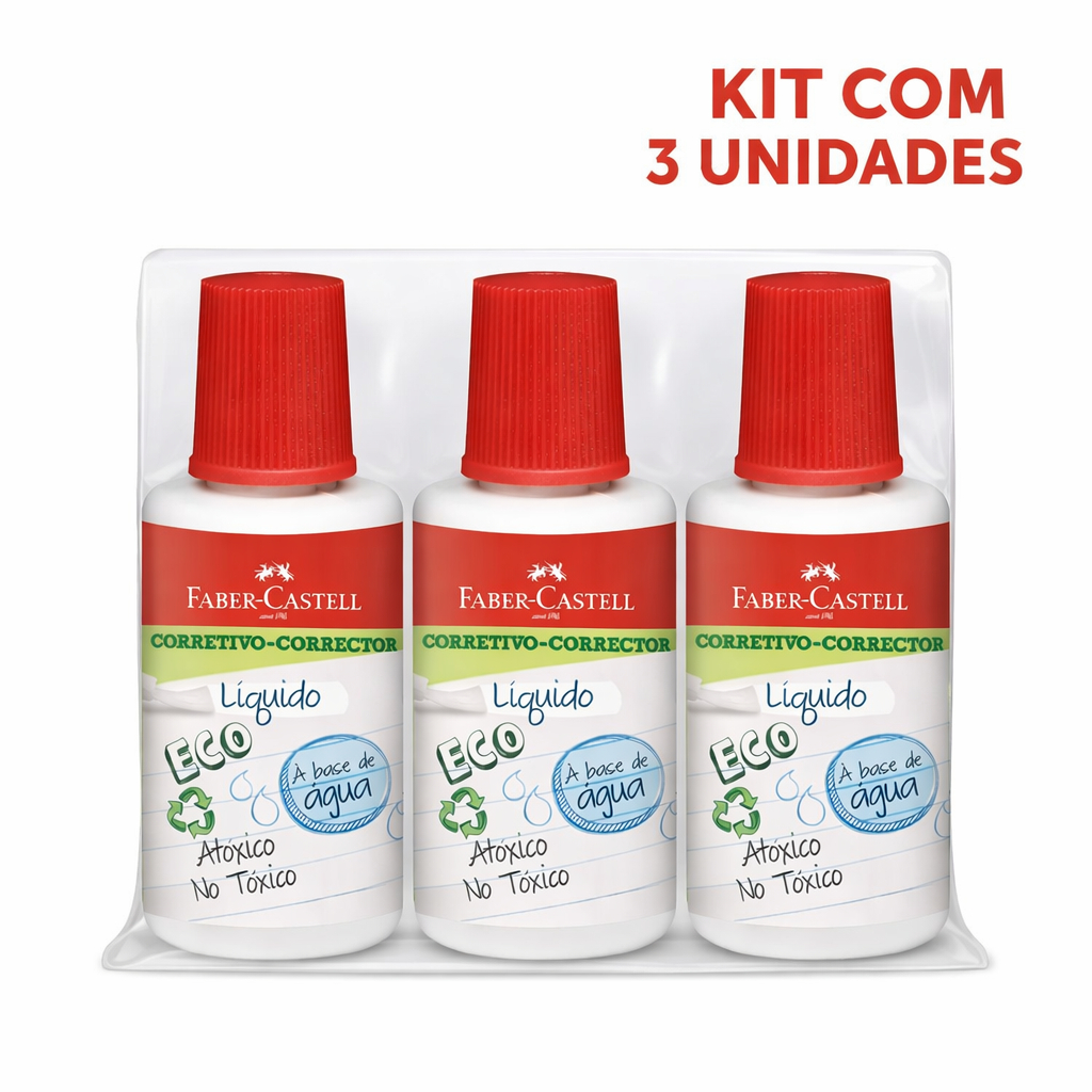 Kit 3 Corretivo Liquido Branquinho Faber Castell 18Ml Material Escolar em Oferta na Shopee