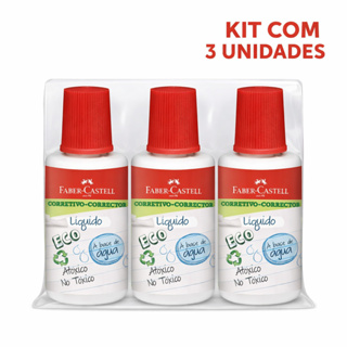 Kit 3 Corretivo Liquido Branquinho Faber Castell 18Ml Material Escolar em Oferta na Shopee