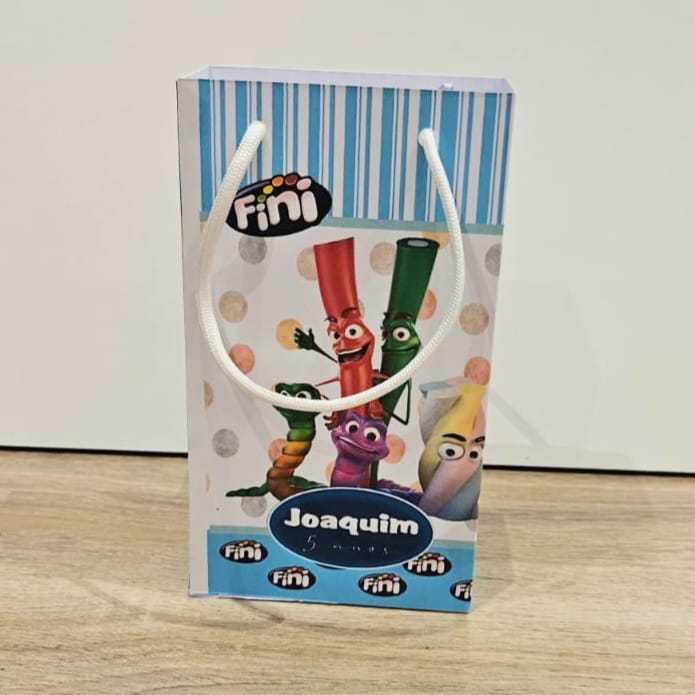 Sacolinha Surpresa Personalizada Lembrancinha Tema FINI, Lembrancinha infantil FINI, PEGUE E MONTE