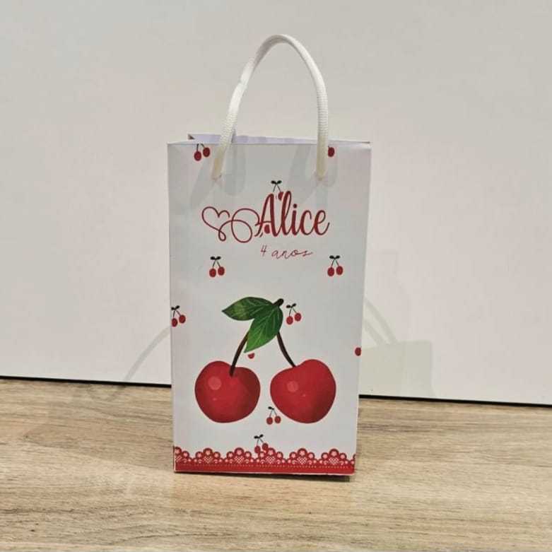 Sacolinha Surpresa Personalizada Lembrancinha Cerejinha Lembrancinha Infantil Cerejinha, PEGUE E MONTE
