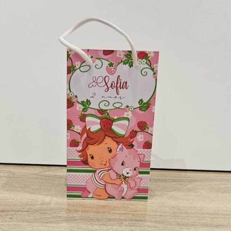 SACOLINHA MORANGUINHO BABY Personalizado | Sacolinha | Lembrancinha | Mimos Aniversário MORANGUINHO, PEGUE E MONTE