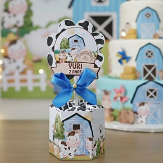 10-20 Unidades Centro de Mesa Fazendinha Azul Aquarela Personalizado Chá Aniversário Festa em Oferta na Shopee