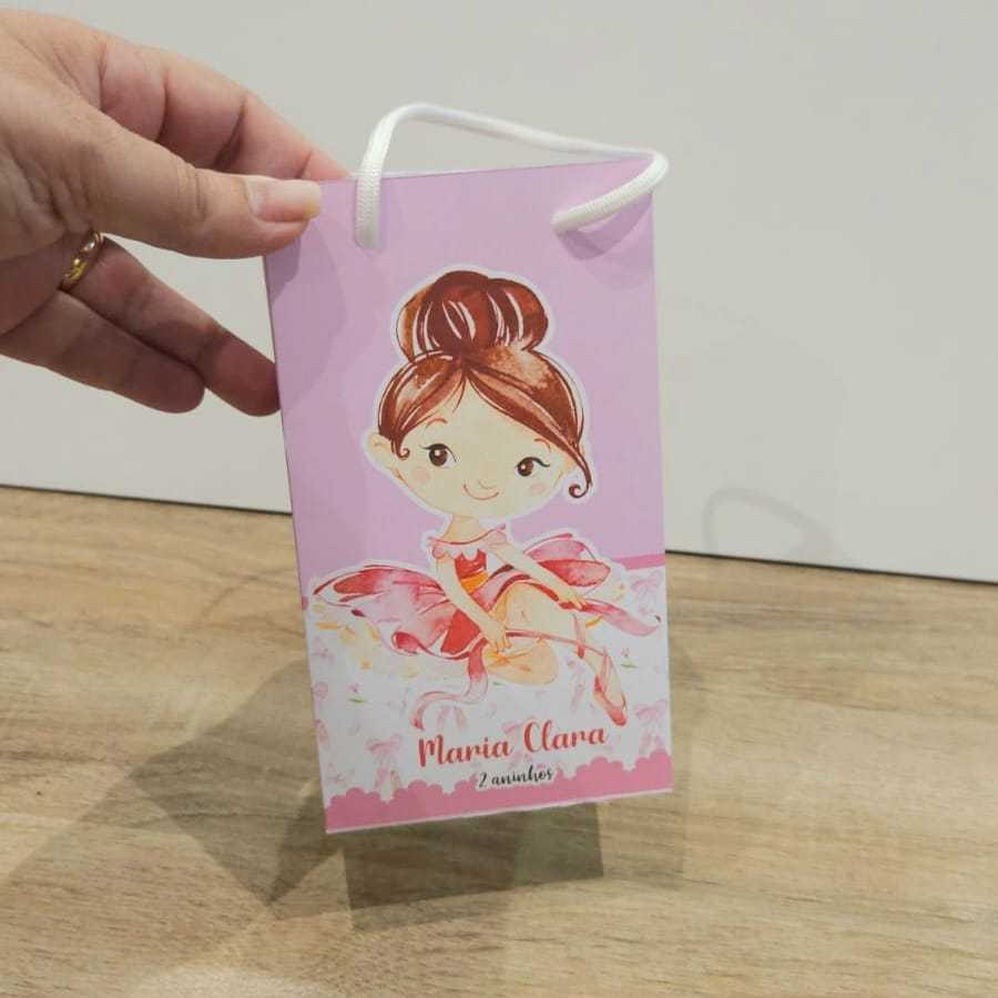 Sacolinha Surpresa Personalizada Lembrancinha BAILARINA, Lembrancinha Infantil BAILARINA, PEGUE E MONTE