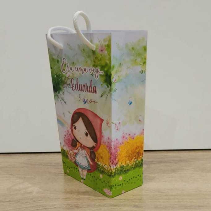 Sacolinha Surpresa Personalizada Lembrancinha Chapeuzinho Vermelho, Lembrancinha Infantil CHAPEUZINHO, PEGUE E MONTE