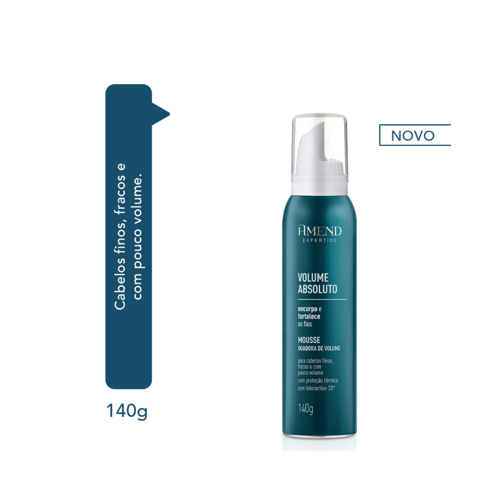 Mousse Doador de Volume Amend Expertise Volume Absoluto 140ml | Volume Imediato, Leveza e Fixação Sem Pesar