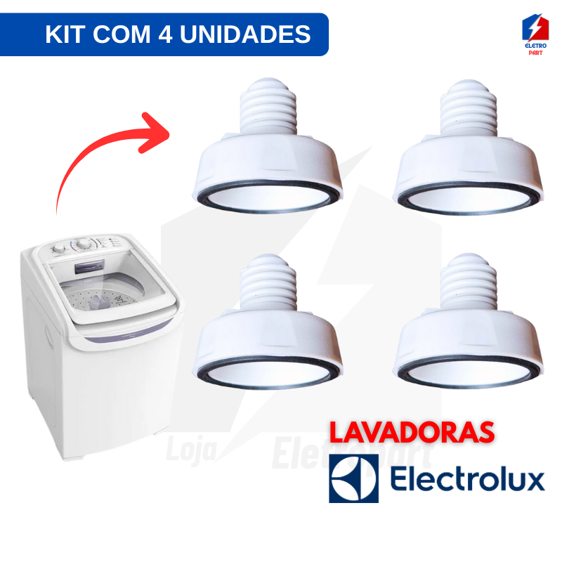 kit Com 4 Pé Nivelador Para Máquina De Lavar Electrolux