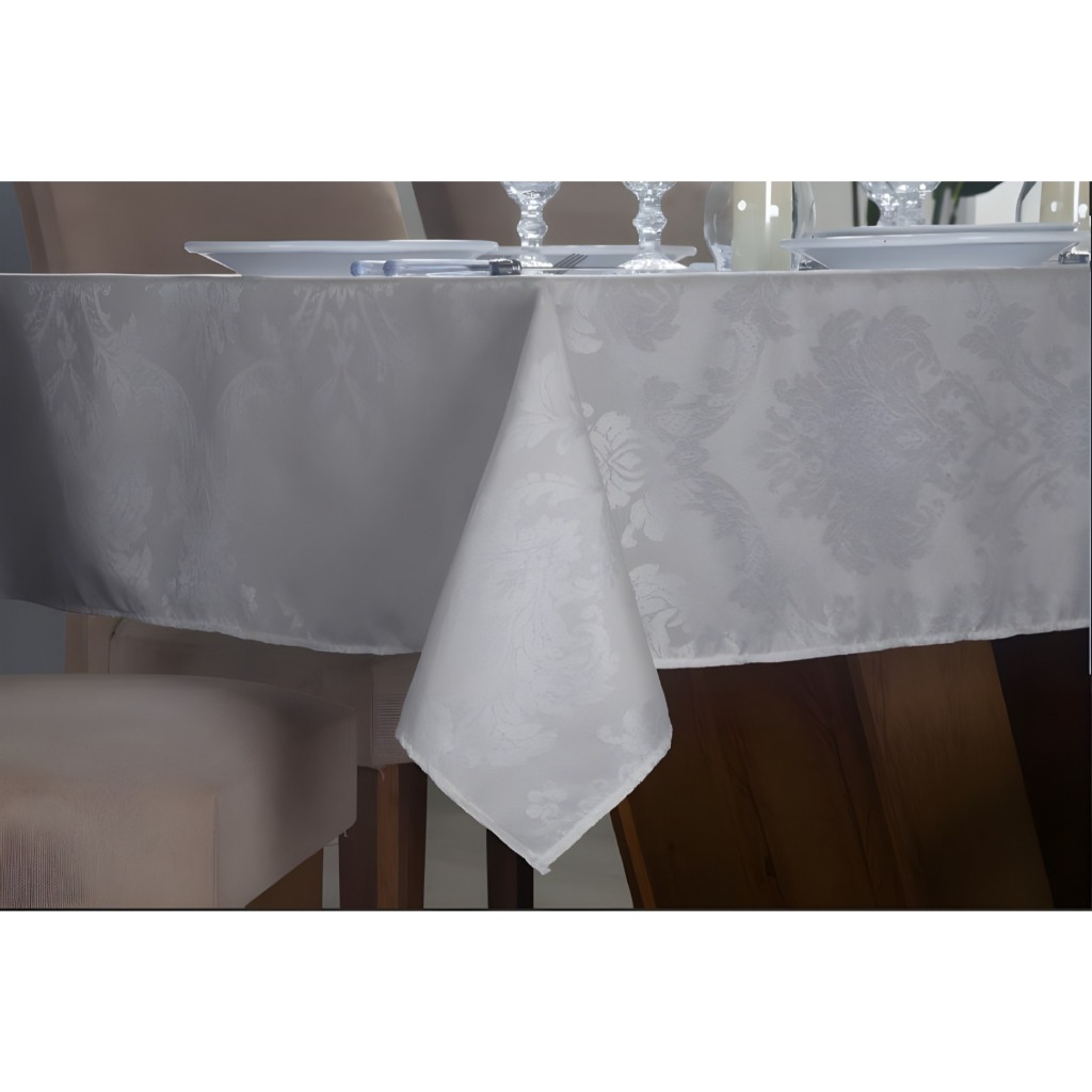 Toalha De Mesa Luxo 4, 6 e 8  Lugares Jacquard Tecido Grosso