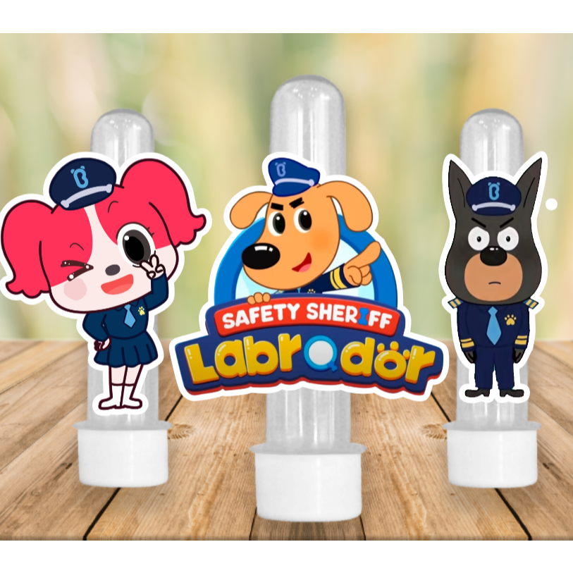 40 Apliques para Tubete Doces Bolo - Detetive Labrador Papillon -  Lembrancinhas Divertidas para Sua Festas