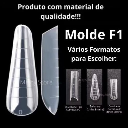 Molde F1 Curvatura C Bailarina Almond para Alongamento de unha de gel todos os formatos para iniciantes e profissional em Oferta na Shopee