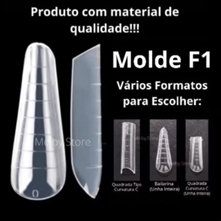 Molde F1 Curvatura C Bailarina Almond para Alongamento de unha de gel todos os formatos para iniciantes e profissional em Oferta na Shopee