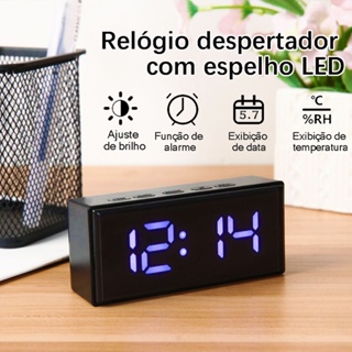 Despertador Digital Multifuncional Com Exibição Da Data, Decoração De Mesa E Lembrete De Temperatura em Oferta na Shopee