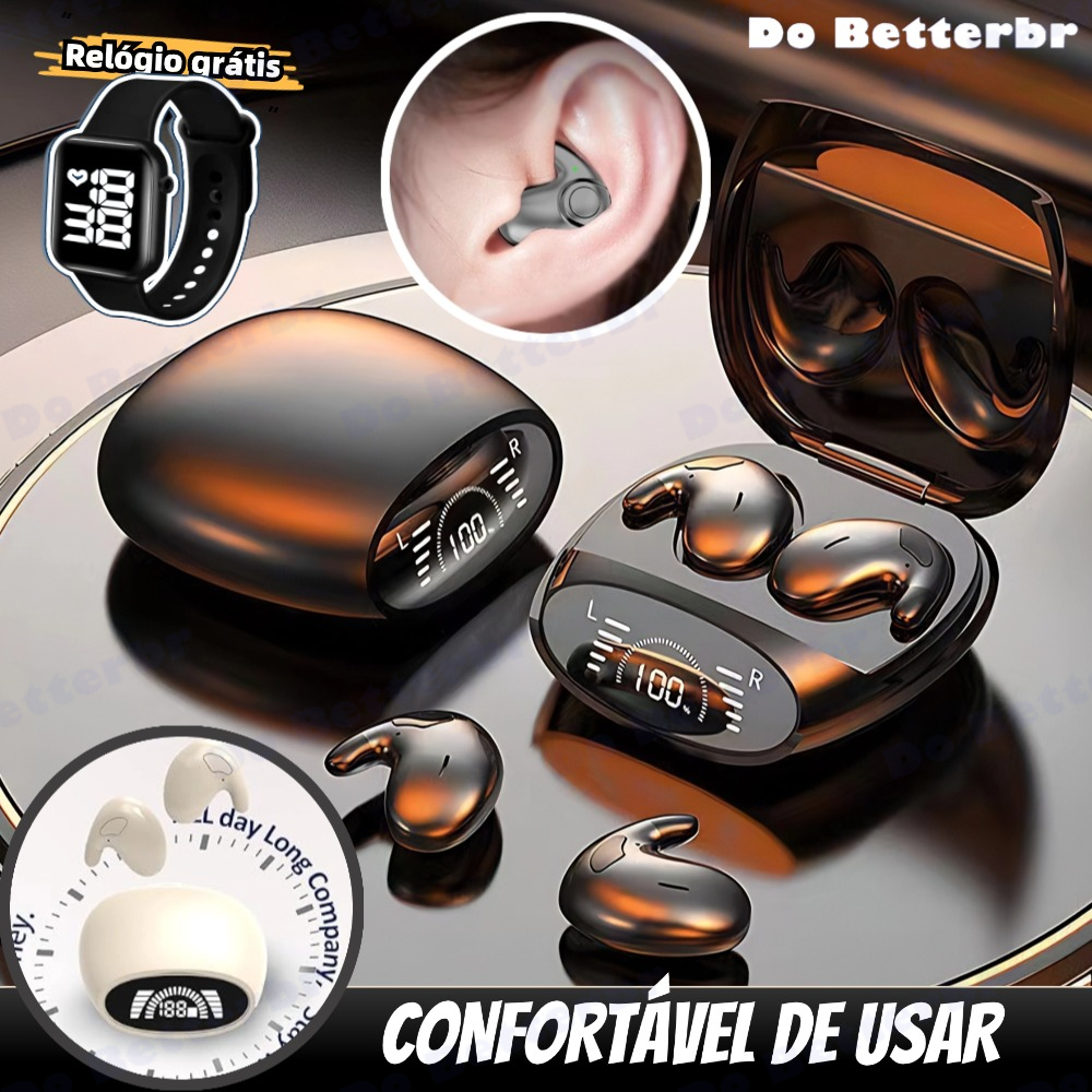 Mini Fone De Ouvido Sem Fio Para Dormir Bluetooth 5.3 TWS IPX5 À Prova D'água Com Microfone em Oferta na Shopee
