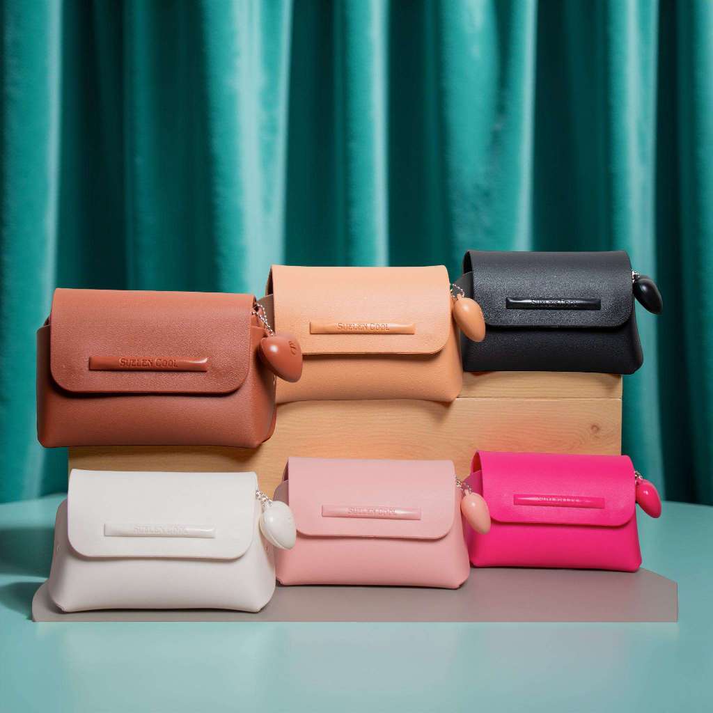 Bolsinha Suellen Feminina com Coração | Clutch Porta Maquiagem Dias.Variedades