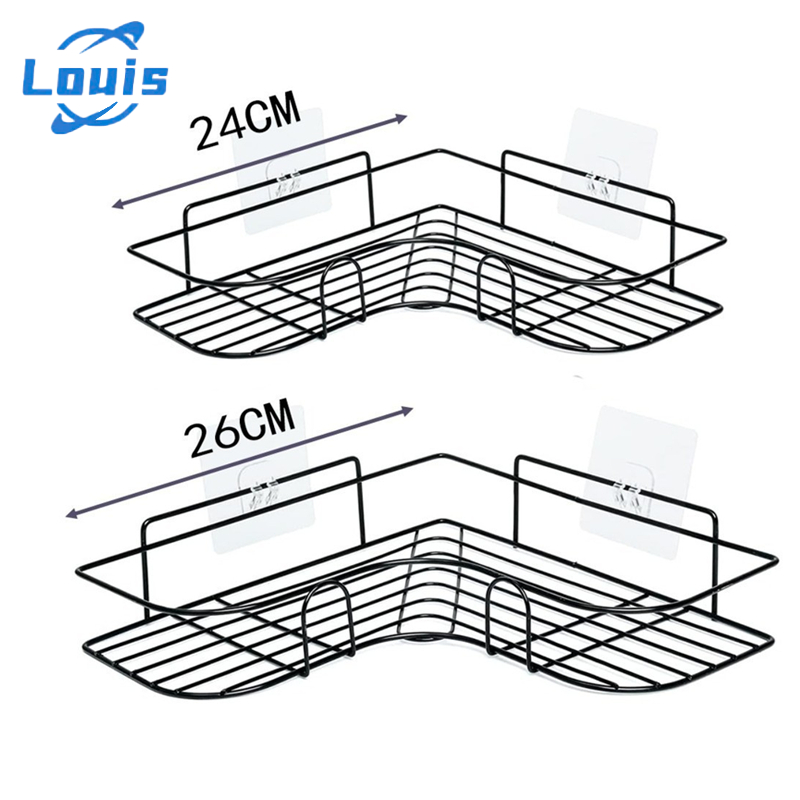 Louis Conjunto 2 Prateleiras Adesivas Sem Furos, Suporte para Banheiro e Cozinha Retangular Triangular em Oferta na Shopee