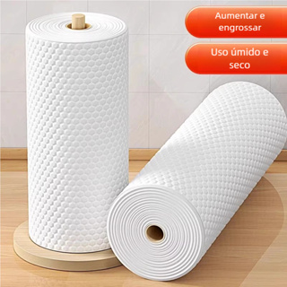 100 peças /Rolo Pano De Limpeza Reutilizável Absorvente Água Preguiçoso Seco Lavável Toalha De Papel em Oferta na Shopee