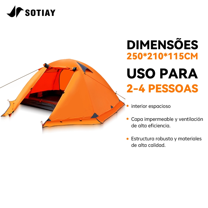 Sotiay Barraca Camping 2-3 Pessoas 3500mm Impermeavel Profissional Tenda de trekking de montanha