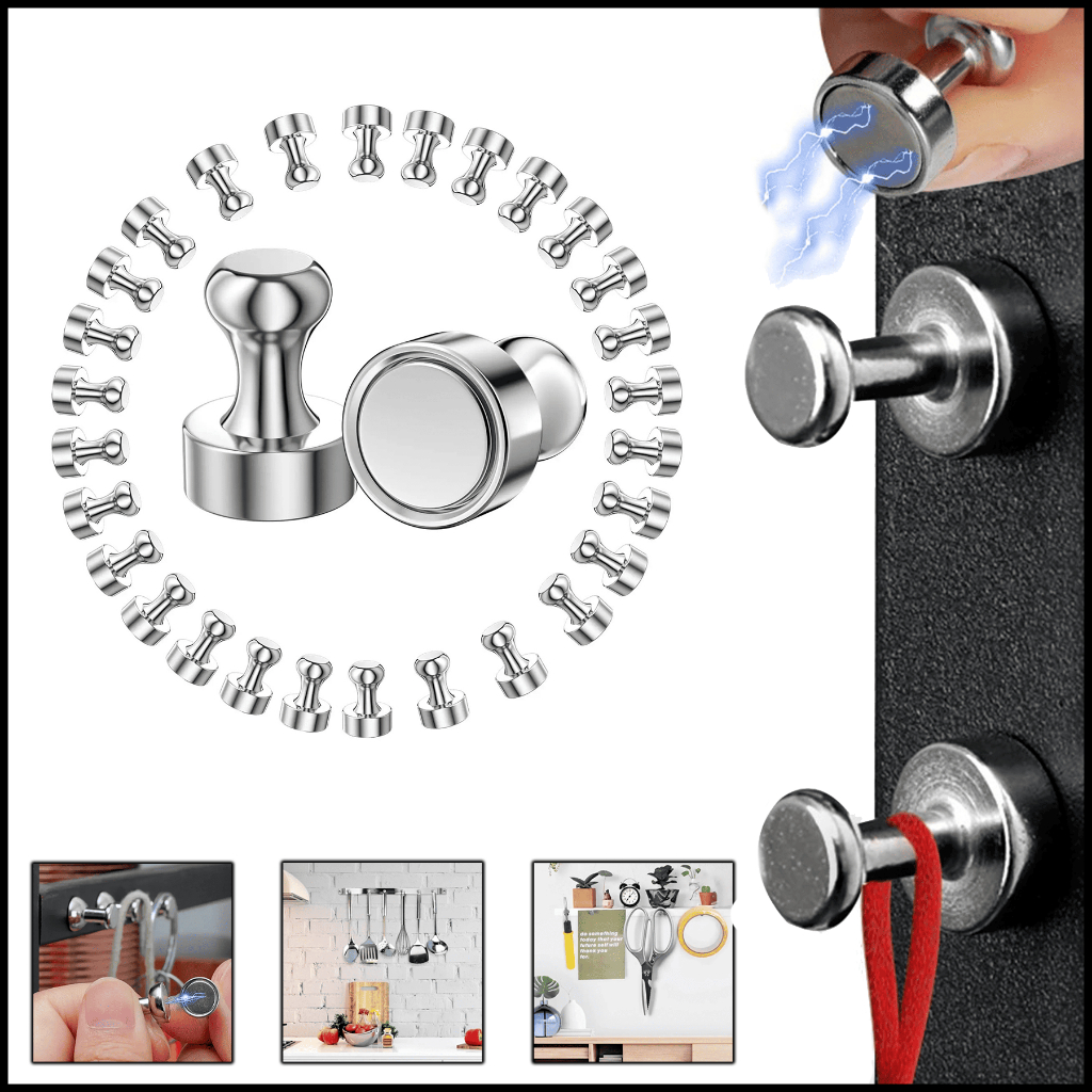 Kit 5 Ímã Neodímio Forte Pino Decorativo Geladeira Notas Recados Quadro