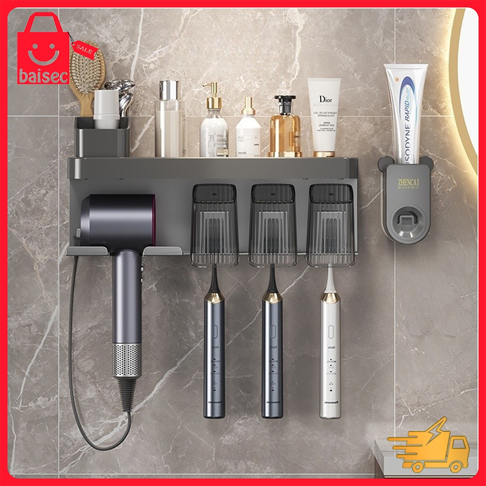 Suporte para Escovas e Pasta de Dente – Adesivo sem Furos em Oferta na Shopee