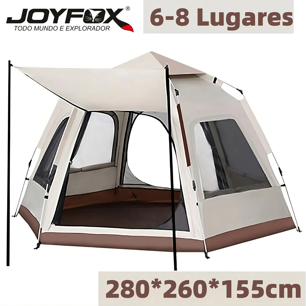 Barraca 6-8 Pessoas Acampamento Grande Barraca Camping JOYFOX 280*280*155CM Automática