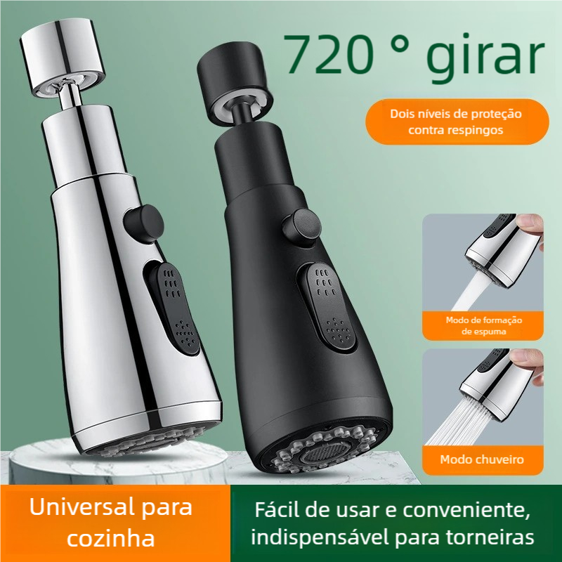 Dispositivo Multiuso de Torneira - Extensão com Borbulhador Rotativo e Anti-Respingo em Oferta na Shopee
