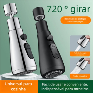 Dispositivo Multiuso de Torneira - Extensão com Borbulhador Rotativo e Anti-Respingo em Oferta na Shopee