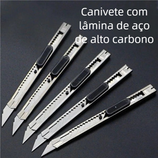 Estilete Profissional 30 Graus 9mm de Metal - Para Embalagens e Adesivos em Oferta na Shopee