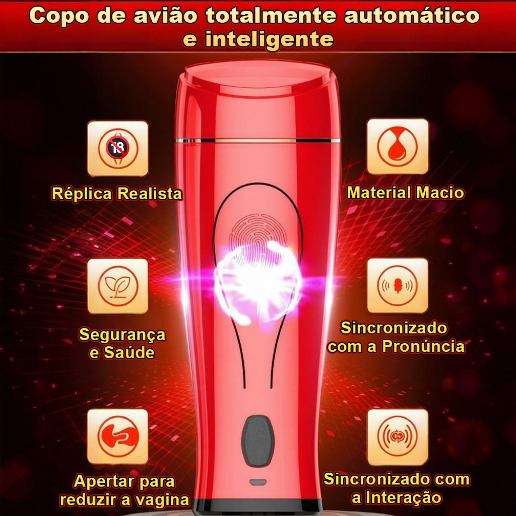 Masturbador Masculino Elétrico Automático, Vai e Vem, com Som, Estímulo Realista e Prazer Intenso em Oferta na Shopee