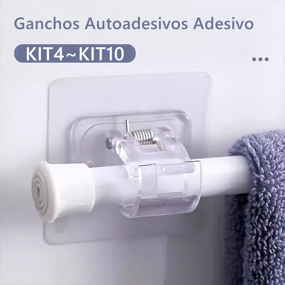 Ganchos adesivos para varão de cortina que não precisa furar suporte de parede Gancho De Suporte Haste Hook