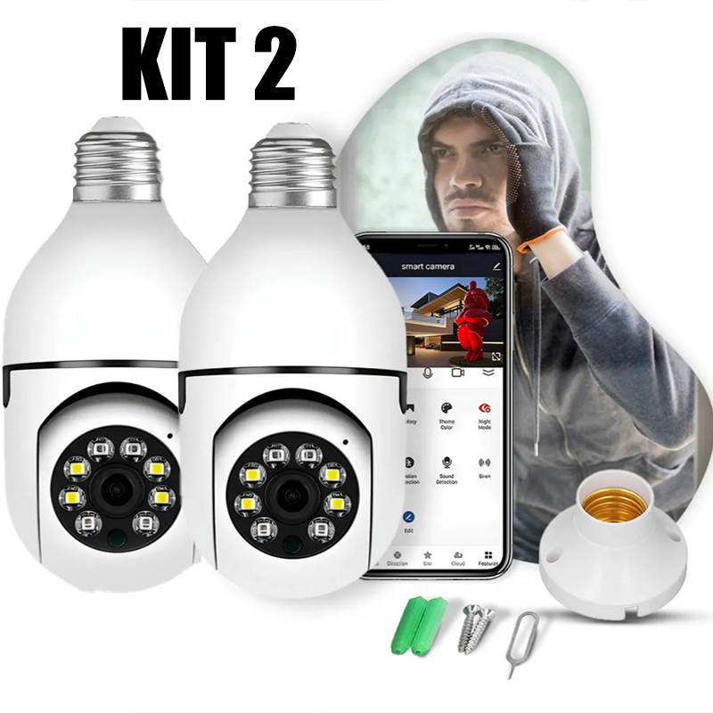 Kit 2 Câmera Segurança Wi-Fi 360 Infravermelho Prova D