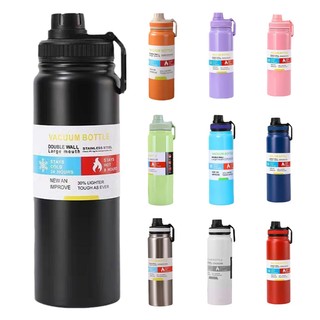Garrafa Térmica 800ml/1000ml Inox Aço Inoxidável Para Bebida Gelada e Quente alça esportiva
