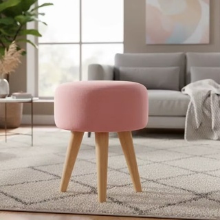 Puff Redondo Pé Palito Banqueta Reforçada - Várias Cores em Oferta na Shopee