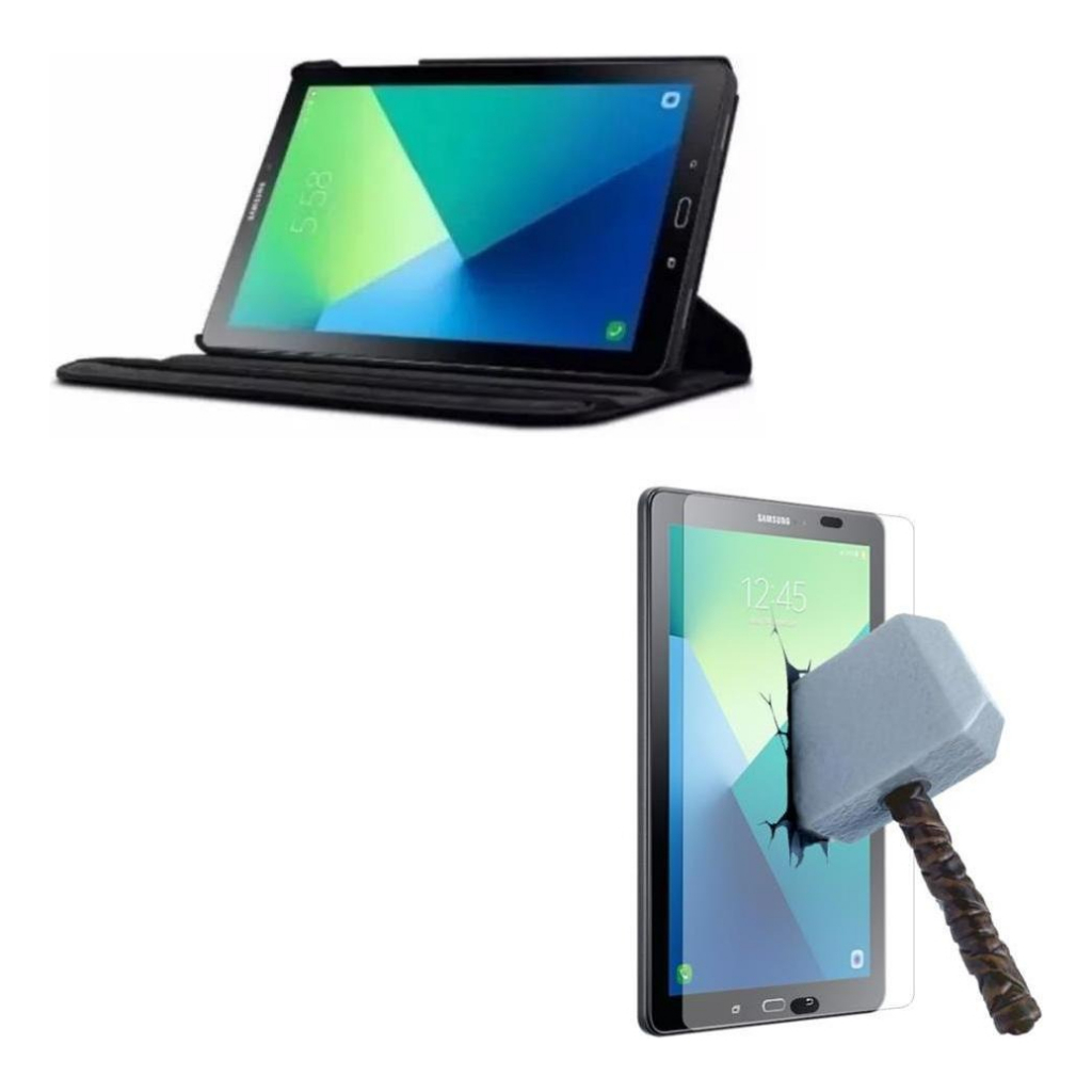 Capa Giratória + Película Vidro para Tablet Galaxy Tab A com S-Pen 10.1 Polegadas Modelos P580 P585