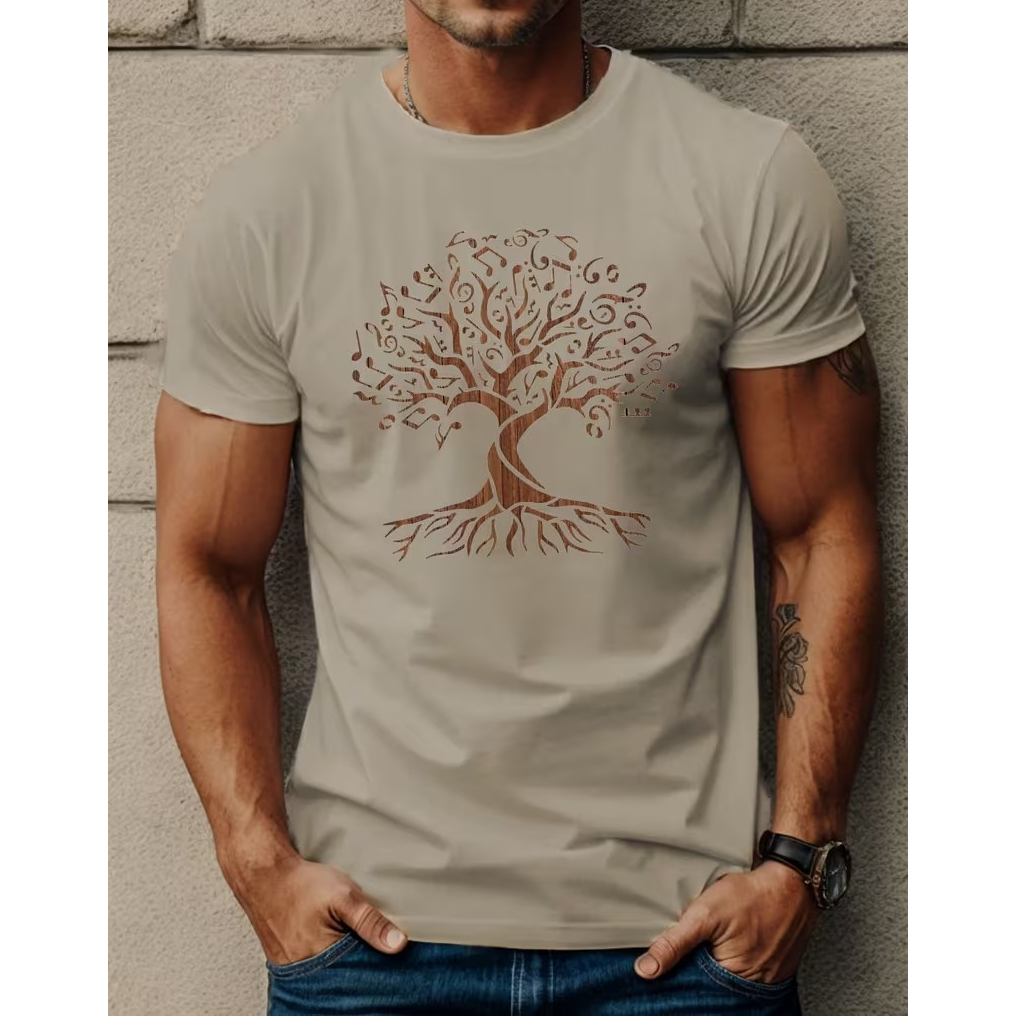 CAMISETA MASCULINA CASUAL 100% ALGODÃO ESTAMPA ÁRVORE DA VIDA — imagem 2 de 2