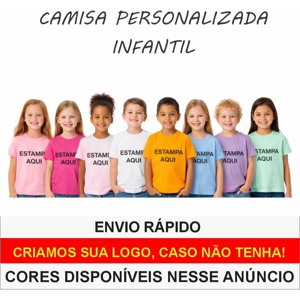 Camisa Infantil Personalizada Com Qualquer Estampa