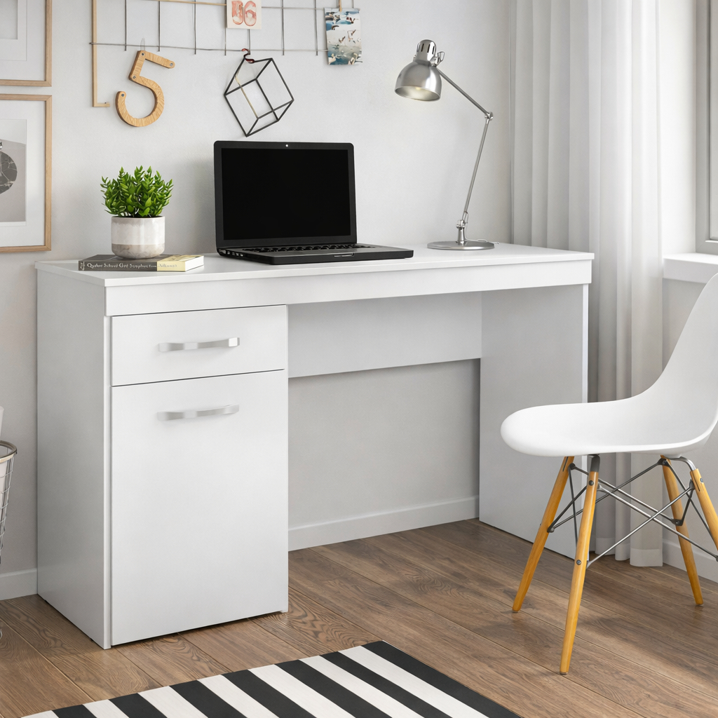 Escrivaninha com Gaveta e Armário Mesa para Estudo Escritório Compacta Moderna Home Office em Oferta na Shopee